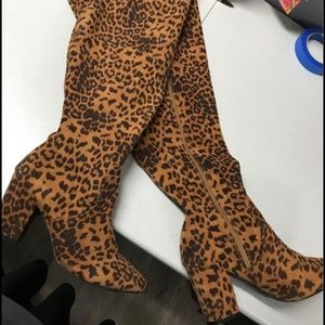 Cheetah Print Thigh-high Boots